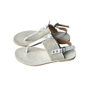 Rag & Bone Claire Thong Canvas Raw-Edge Trim Slingback Sandals Size 38 US 8
